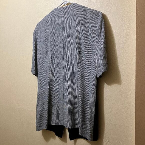 Vintage D.J. Summers Women's Black/Gray Button Front Shirt Blazer Blouse Size 8 - Picture 2 of 3